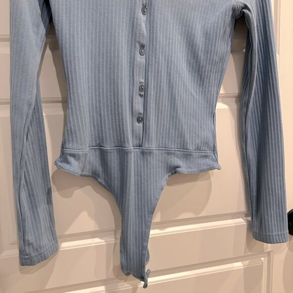 NEW Missguided Ribbed Long sleeve Henley bodysuit - Picture 5 of 5